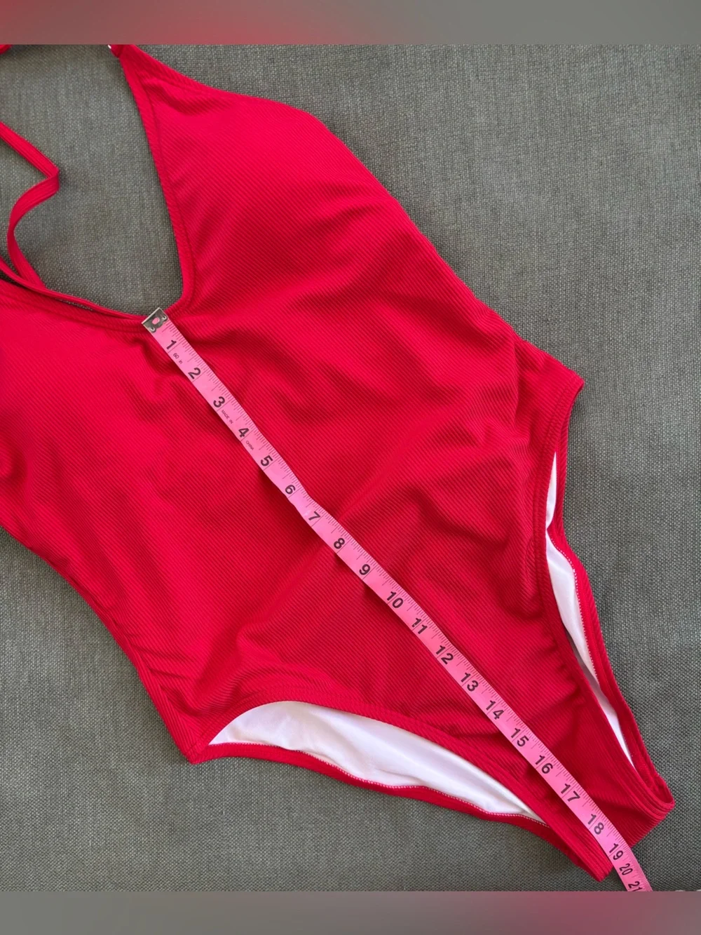 NWT Fashion Nova Fire Red Ribbed One-Piece Swimsuit